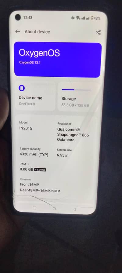 One Plus 8 for sell 03016111406
