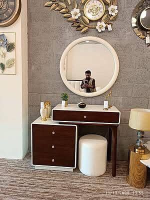 Wooden bed dressing side table