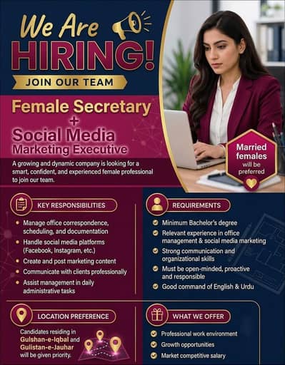 Female Social Media and Admin Staff - Urgent Required