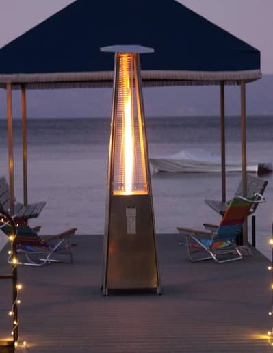 Imported  Glass Tube Patio Heater - Pyramid Style