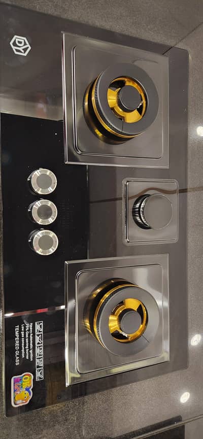 imported tampered glass hob with aluminum sides