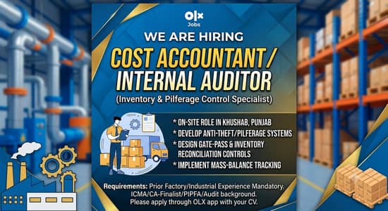 On-Site Cost Accountant/Internal Auditor in Khushab