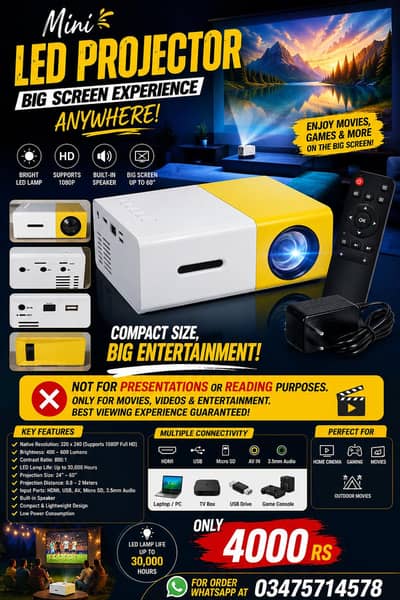 Mini Projector for Movies