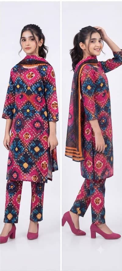 2 piece or 3 piece lawn unstitched suits available hn