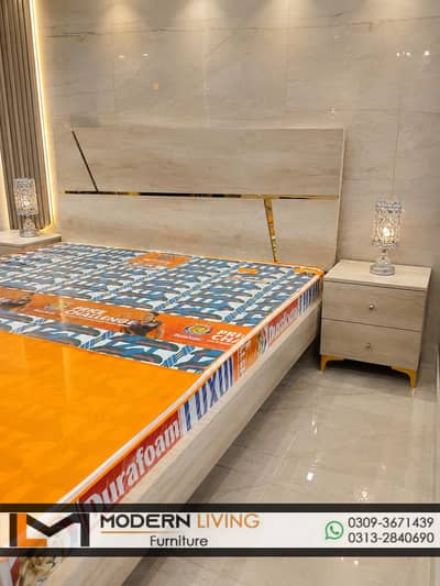 King size bed with 2 side tables best quality