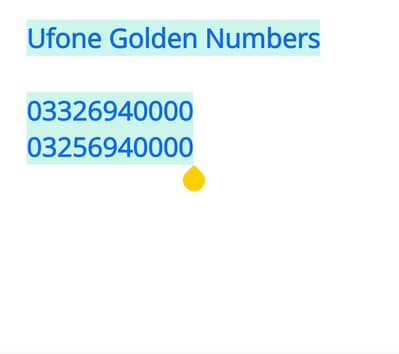 Ufone Golden Numbers  for sale