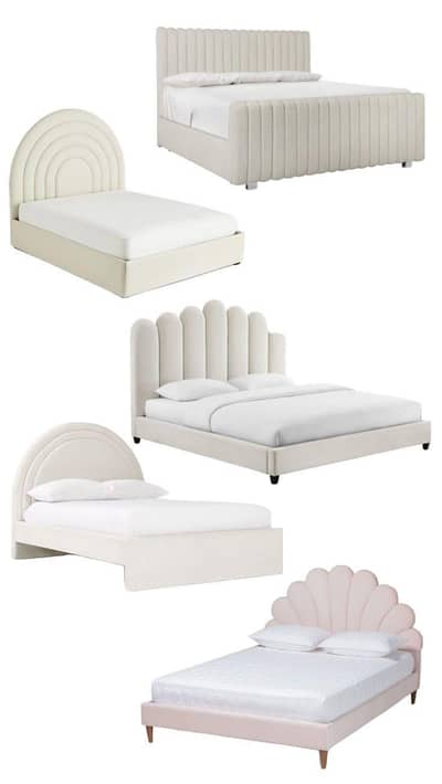 Luxury Shell Design Upholstered Bed | Modern Velvet Bed | Custom Made