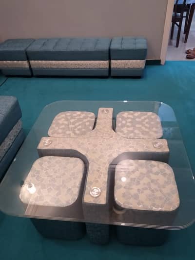 L Shaped + 3 seater and puffy set