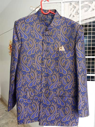 Royal Blue and Gold Paisley Prince Coat