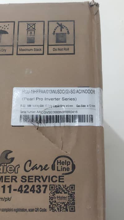 Haier 1.5 ton brand new ac with warrentey card and with box