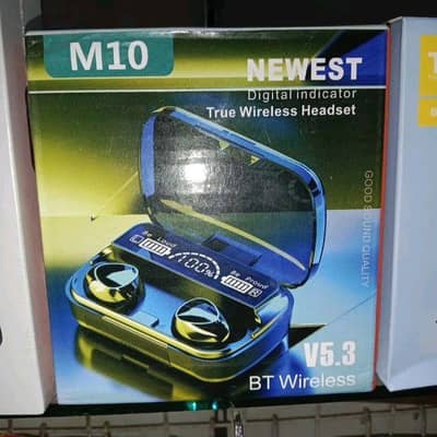Earbuds M 10 TWS Bluetooth With 3500mAH power bank. with mic