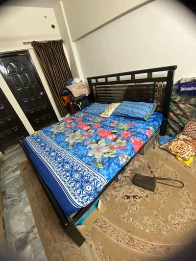 Iron bed King size along with Molty Mattress