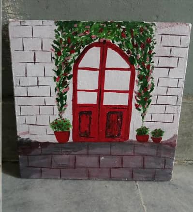 A great handmade door painting on vanvas