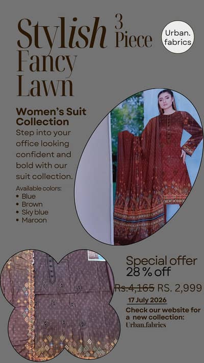 premium Fancy Lawn 3 Piece luxury Collection with Cutwork Dupatta
