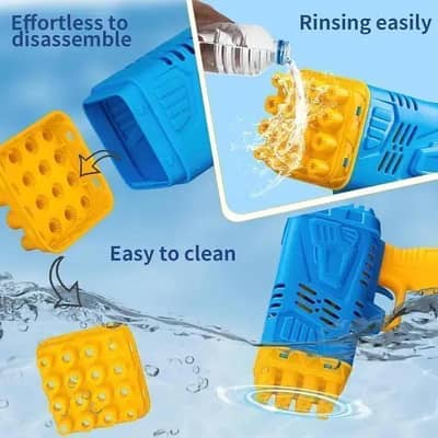 Bubble Gun for Kids Blue Yellow Plastic Toy1