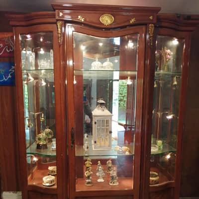 Royal Antique Wooden Crockery Cabinet / Showcase – Solid Chiniot Wood
