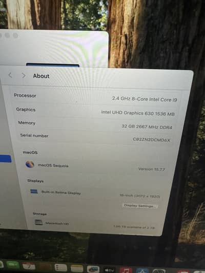 MacBook Pro 2019 c i9, 32gb , 2tb ssd , 8gb Gpu