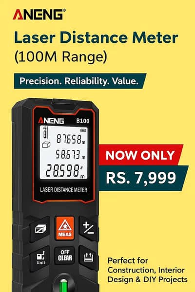ANENG B100 Digital Laser Distance Meter In Pakistan (100M Range)