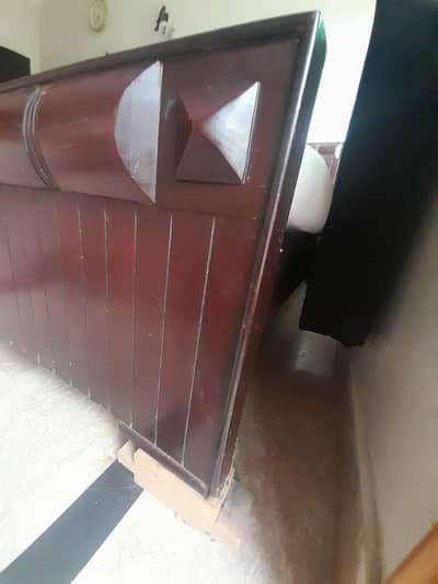 Wooden Bed with Mattress – Good Condition