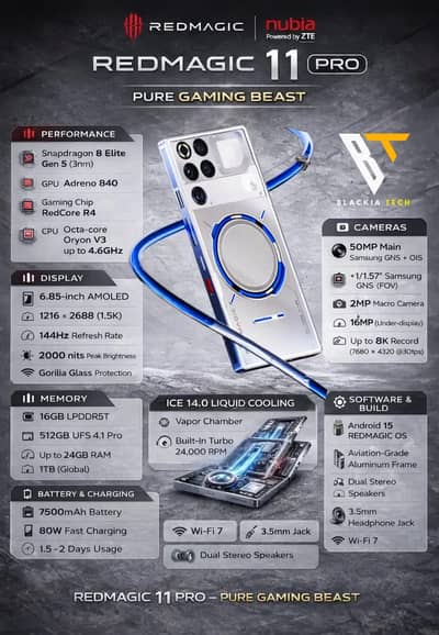 RedMagic 11 Pro –16\512GB|Pta  approved| Gaming Beast for Sale