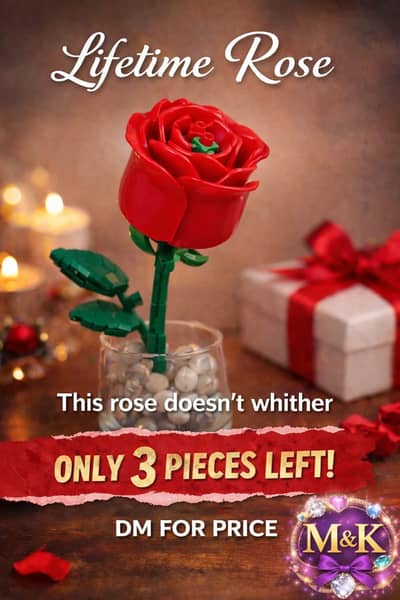 Beautiful Lifetime Rose – Lego Style Artificial Flower (Perfect Gift)