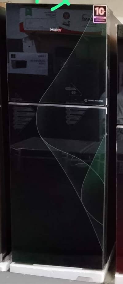 Haier Double Door Refrigerator  | Black Glass Door | Smart Inverter