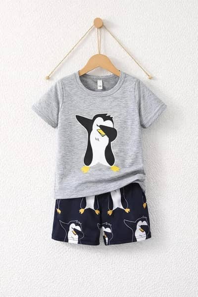 Penguin Print 2- Pice Night Suit for Boys 1-6 Y