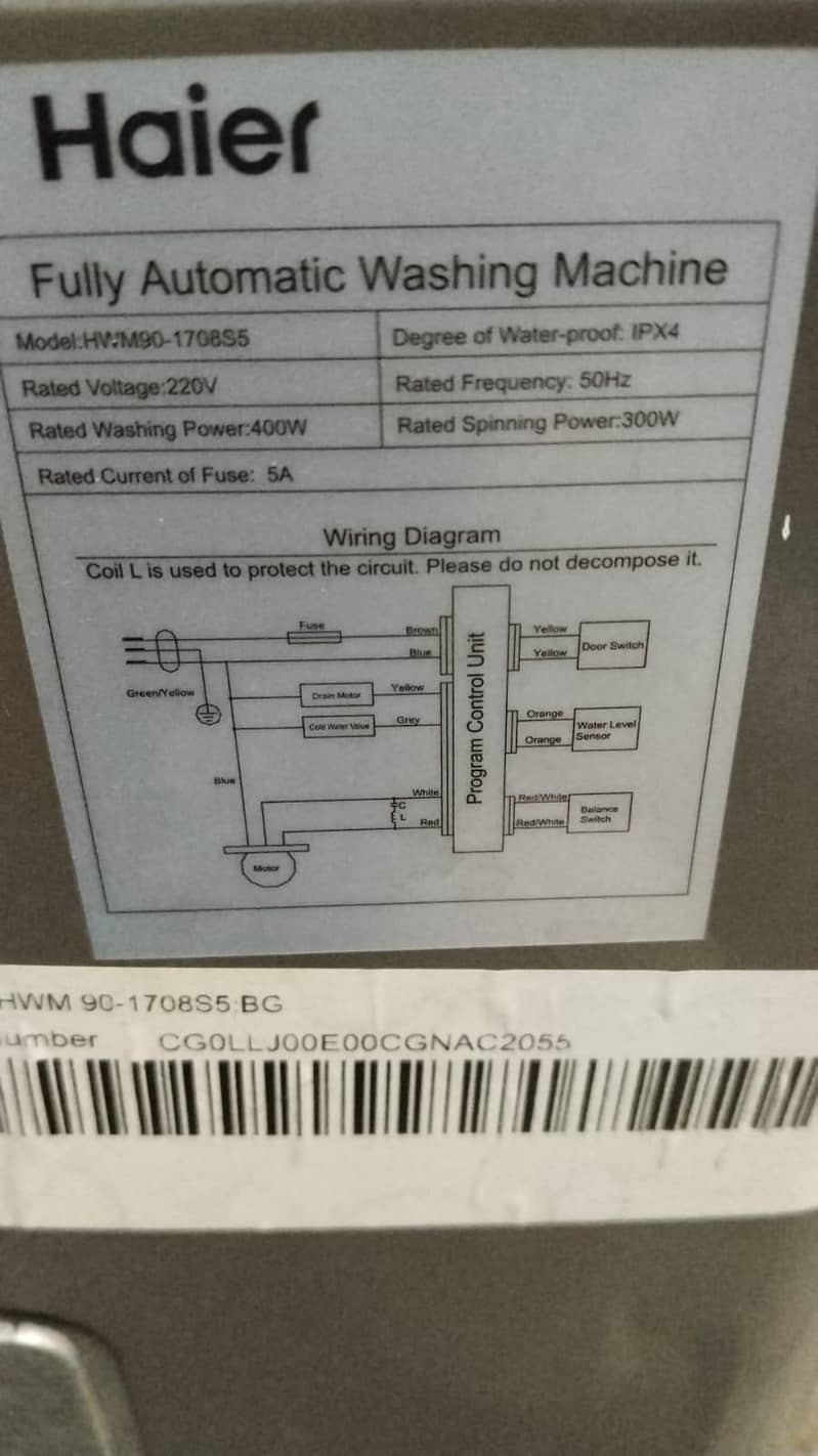 Haier  9kg automatic machine 1
