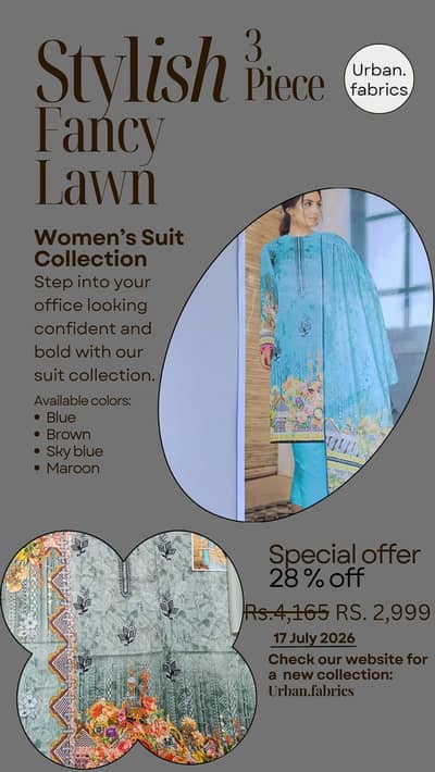 premium Fancy Lawn 3 Piece luxury Collection with Cutwork Dupatta