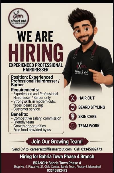 Experienced Professional Hairdresser / Barber Wanted