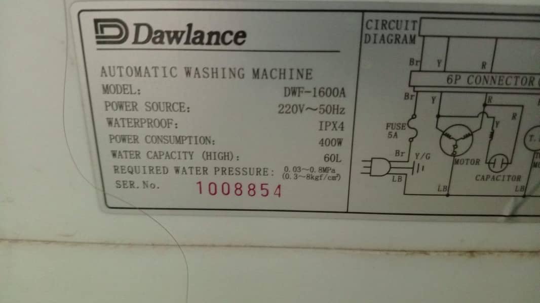 dawlance automatic washing machine 0
