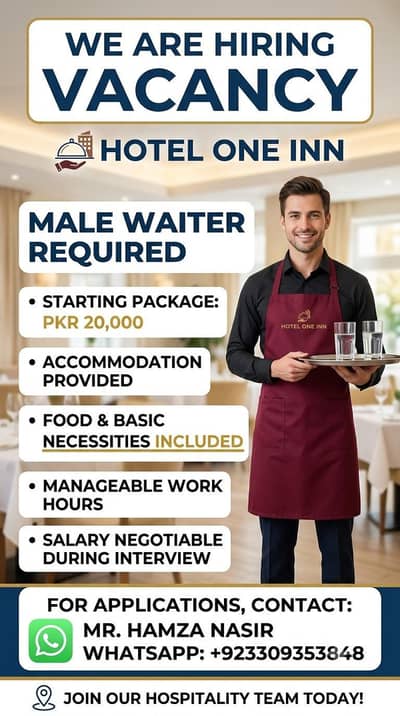 Waiter for the hotel