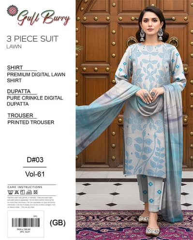 women 3 peice unstitched suit new volume