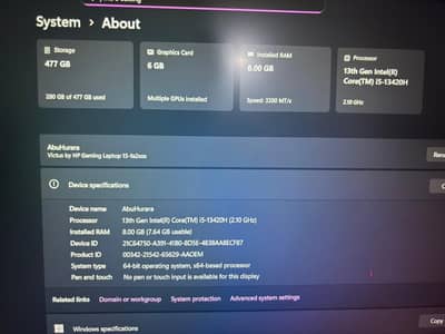 HP Victus / i5 13th Gen / RTX 3050 6GB / 8GB DDR4 / Box Pack