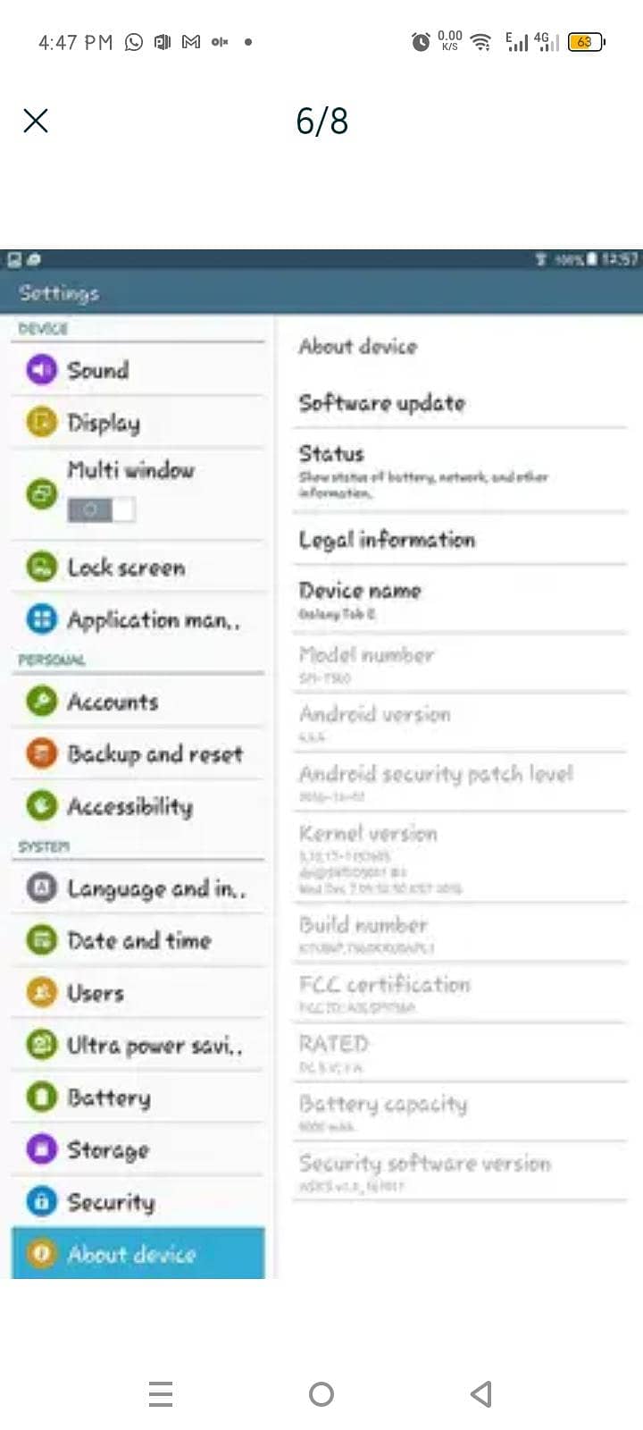 Samsung Galaxy tab E 0