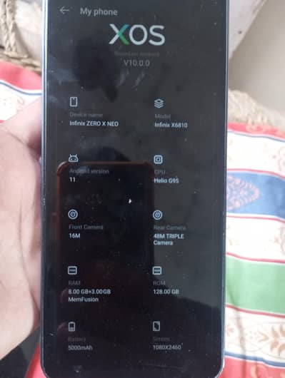 Infinix Zero X Neo 8+3Ram 128Rom