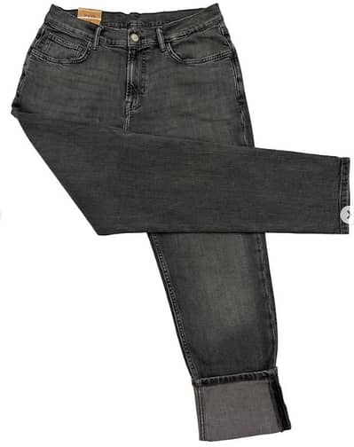 Faded Grey Slim-Tapered Denim Jeans