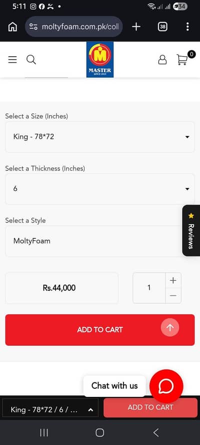 original master molty foam king size