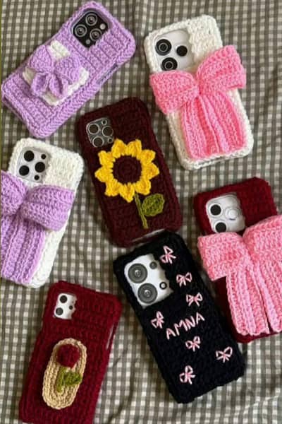 Handmade Crochet Mobile Cover Case | Custom iPhone & Android Covers