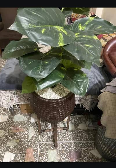 artificial planter with was