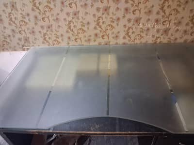 Executive Office Table with Glass Top & 3 Drawers