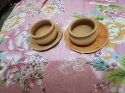 mitti ka cups and plates