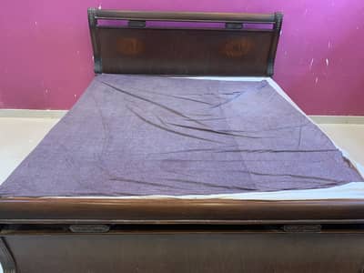 King double bed with 3 door Almaari 2 side tables and dressing table