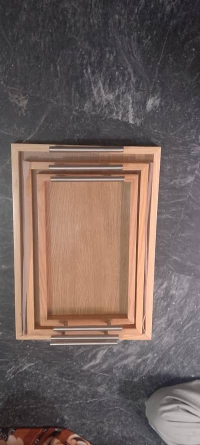 Wood tray set