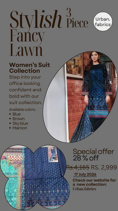 premium Fancy Lawn 3 Piece luxury Collection with Cutwork Dupatta