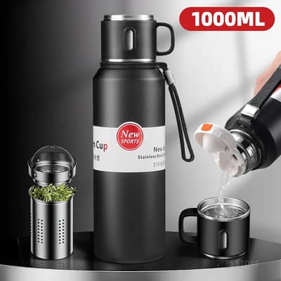 1000ML Stainless Steel Thermal Flask | Hot & Cold Vacuum Bottle | Leak
