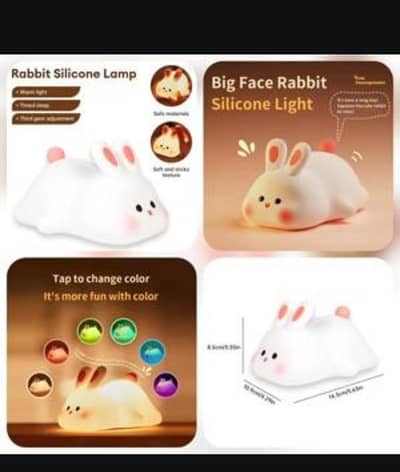 Silicone Rabbit lamp with multi lights Night Light