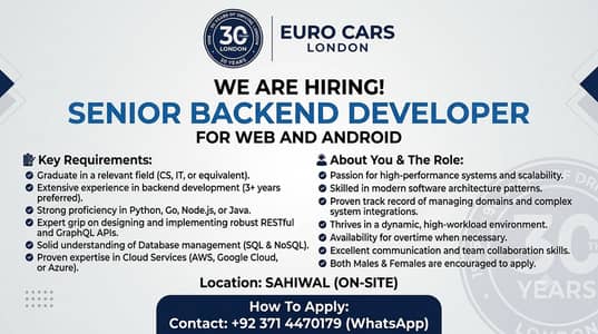 We're Hiring Senior Backend Developer