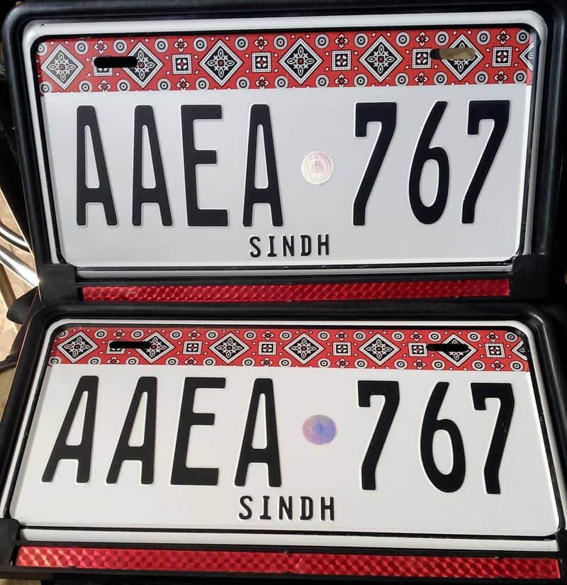 Car Number Plate | Bike Embossed Ajrak | Alto Mira Civic Corolla ...