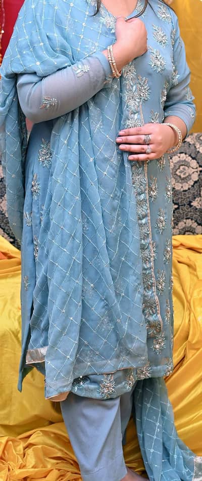 blue beautiful dress
